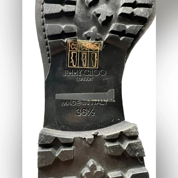 JIMMY CHOO Womens Boots Stamped Mock Croc Shearling Size 36.5 Buckled $1,295 - Picture 6 of 16